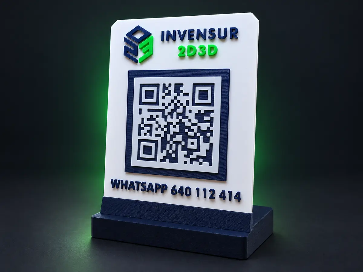 Cara delantera del soporte con código QR