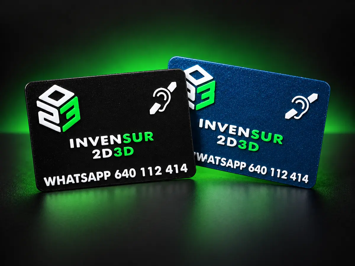 Fotografía real de tarjetas de visita 3D con NFC